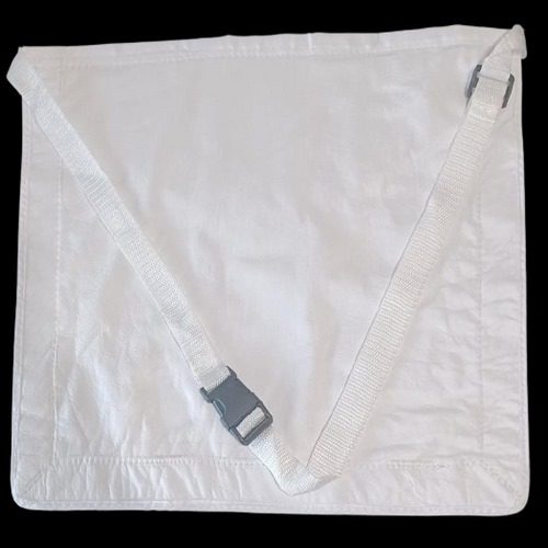 Mandil de Aprendiz Mason, Reverso del mandil de Aprendiz Masón hecho en piel genuina blanca con cinta ajustable
