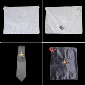 Mandil de Aprendiz Masón en piel blanca sin bordados, regalia del Rito Escocés para logia simbólica.