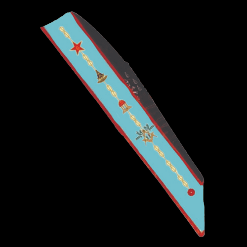 Banda o estola masónica Past Master bordada en piel auténtica con símbolos de past master del Rito Escocés