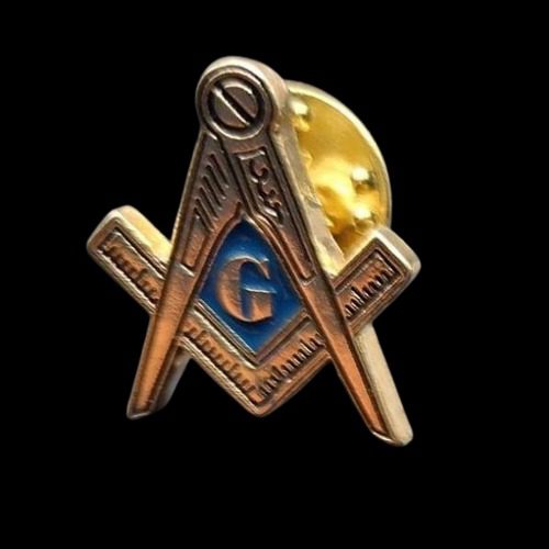 Pin masónico Maestro escuadra y compás con letra G, metal esmaltado de alta calidad para logia y ceremonias