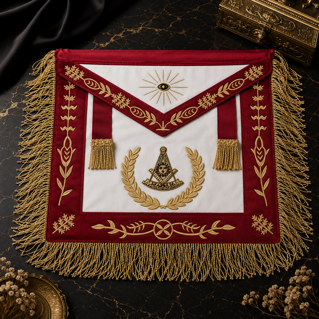 Mandil Masónico Past Master - Rito Escocés Antiguo y Aceptado (REAA)